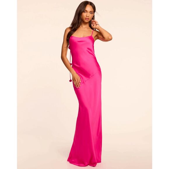 Ramy Brook Hansel Cowl Neck Sleeveless Gown in Hot Pink Size 12 $625 - Picture 1 of 13